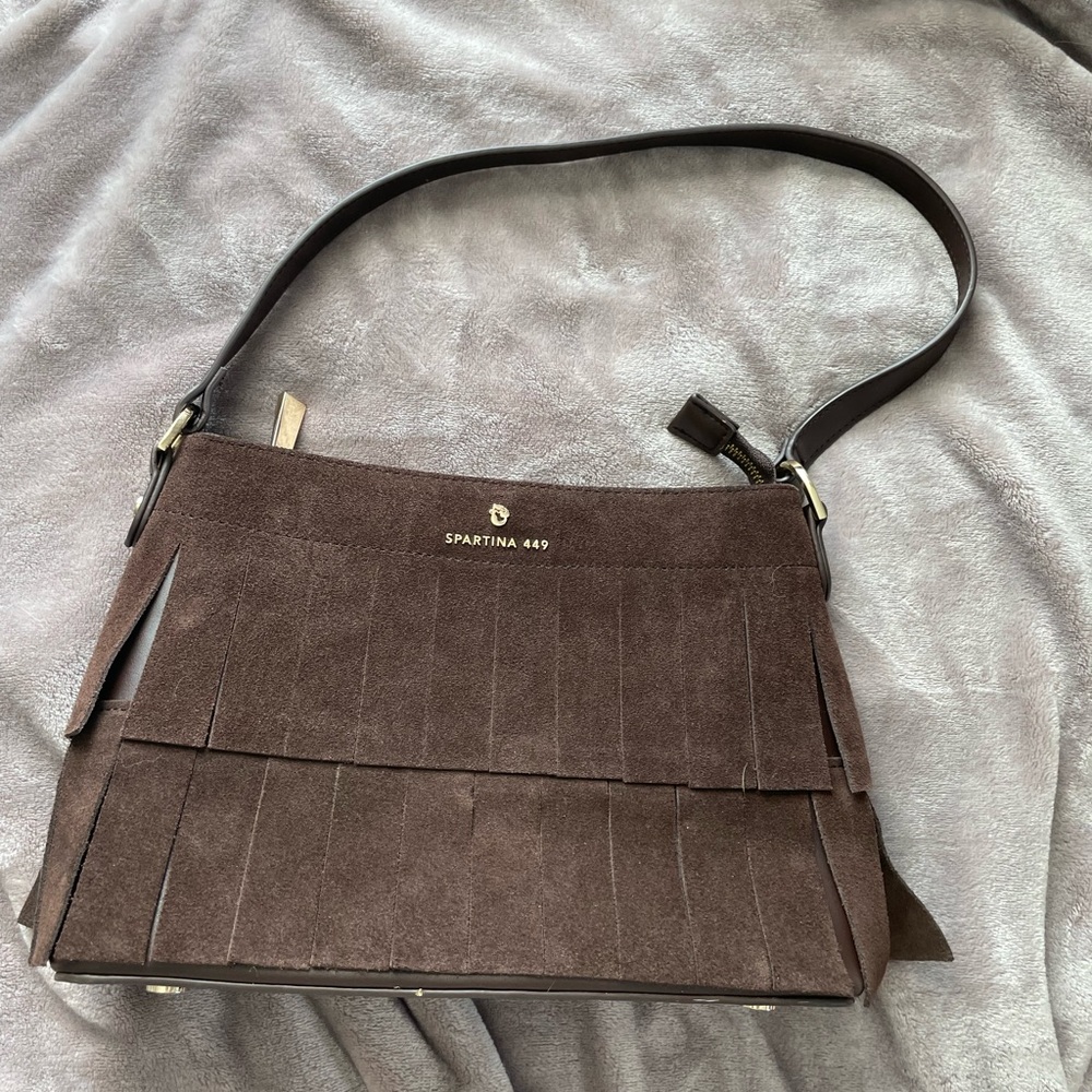 Spartina 448 Brown Suede Fringe Bag